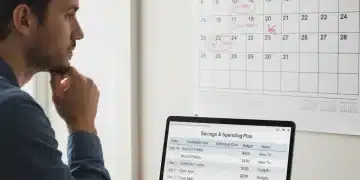 Person planning budget for 2026 sales events on laptop and calendar