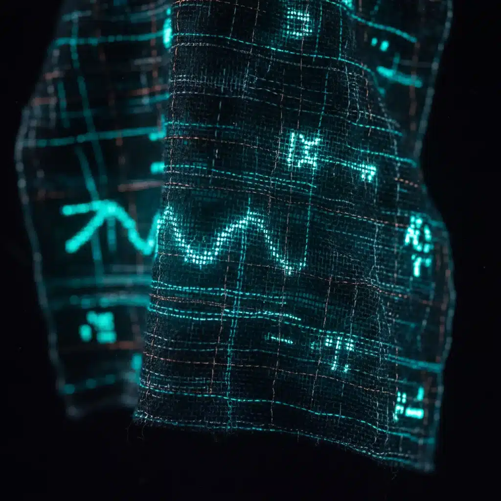 Bioluminescent smart fabric glowing softly