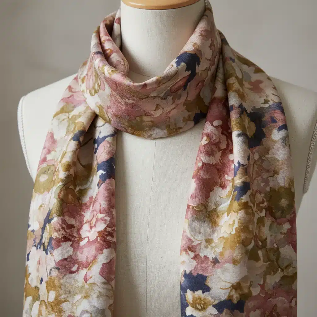 Elegant blurred floral print on silk fabric, showcasing sophisticated fashion trends.
