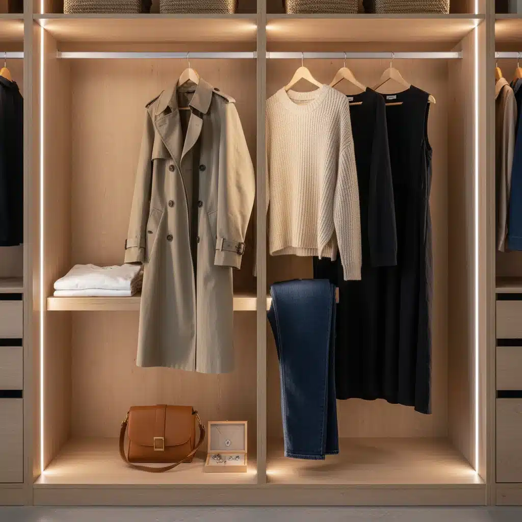 Organized capsule wardrobe with versatile, high-quality garments