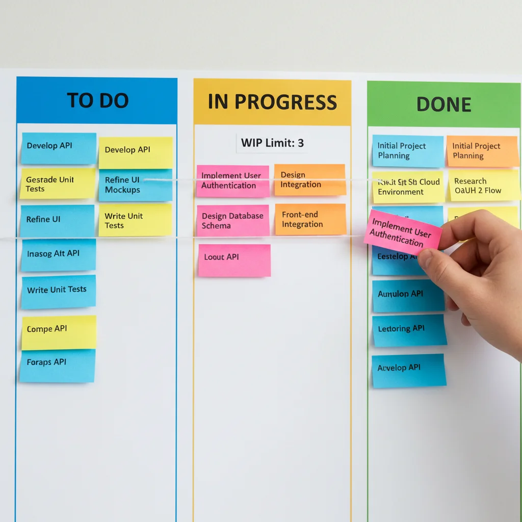 Kanban board workflow visualization