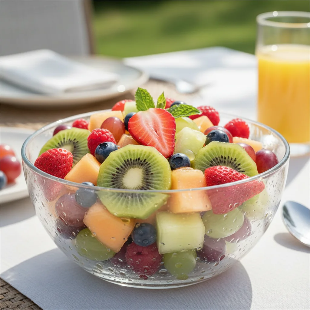 Refreshing and colorful mixed fruit salad for a healthy brunch