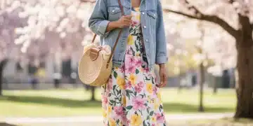 Mastering Wardrobe Maximization: 10 Fresh Spring Outfits for 2026 Stylish woman in a fresh spring outfit in a park, demonstrating wardrobe versatility.
