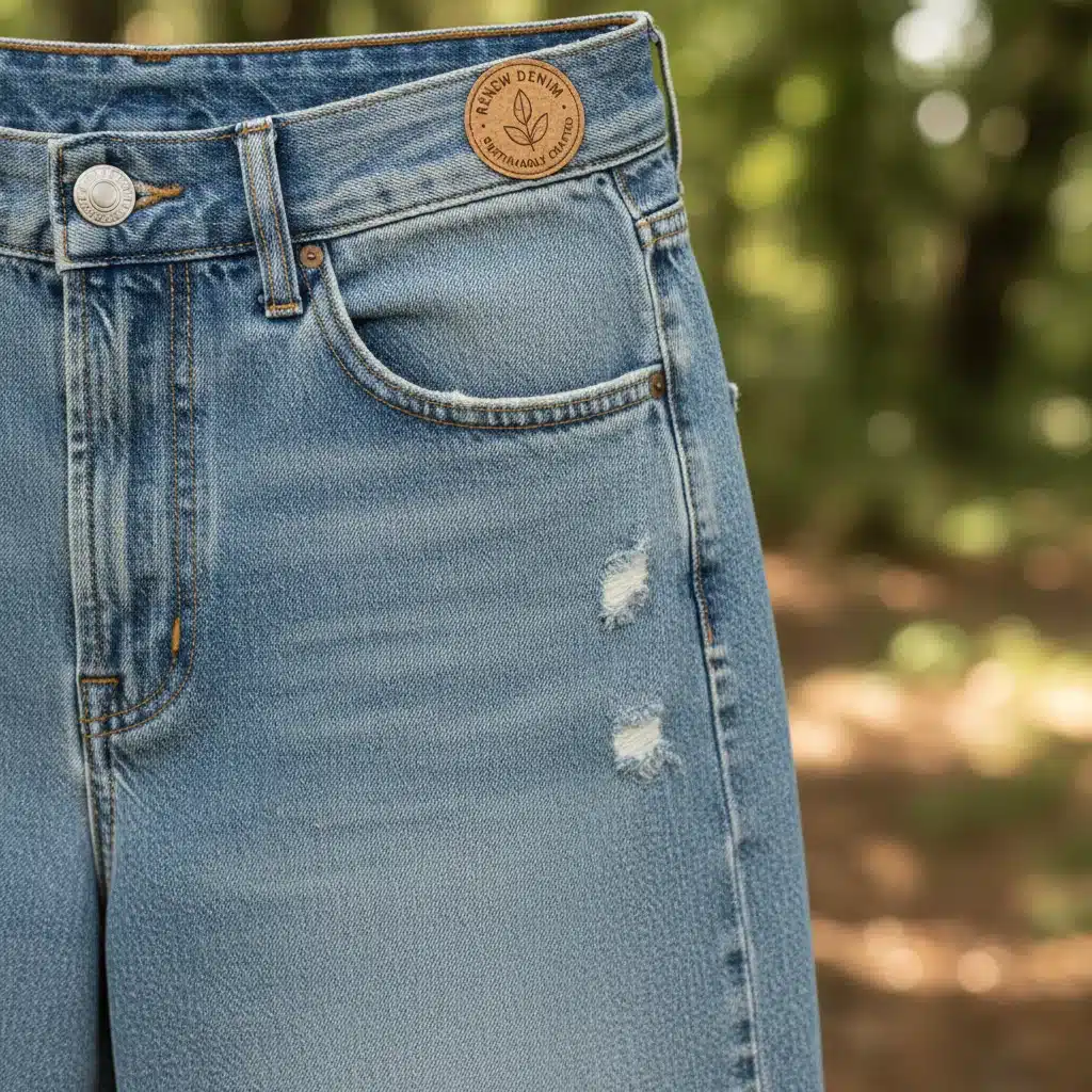 Sustainable wide-leg jeans with light wash detail