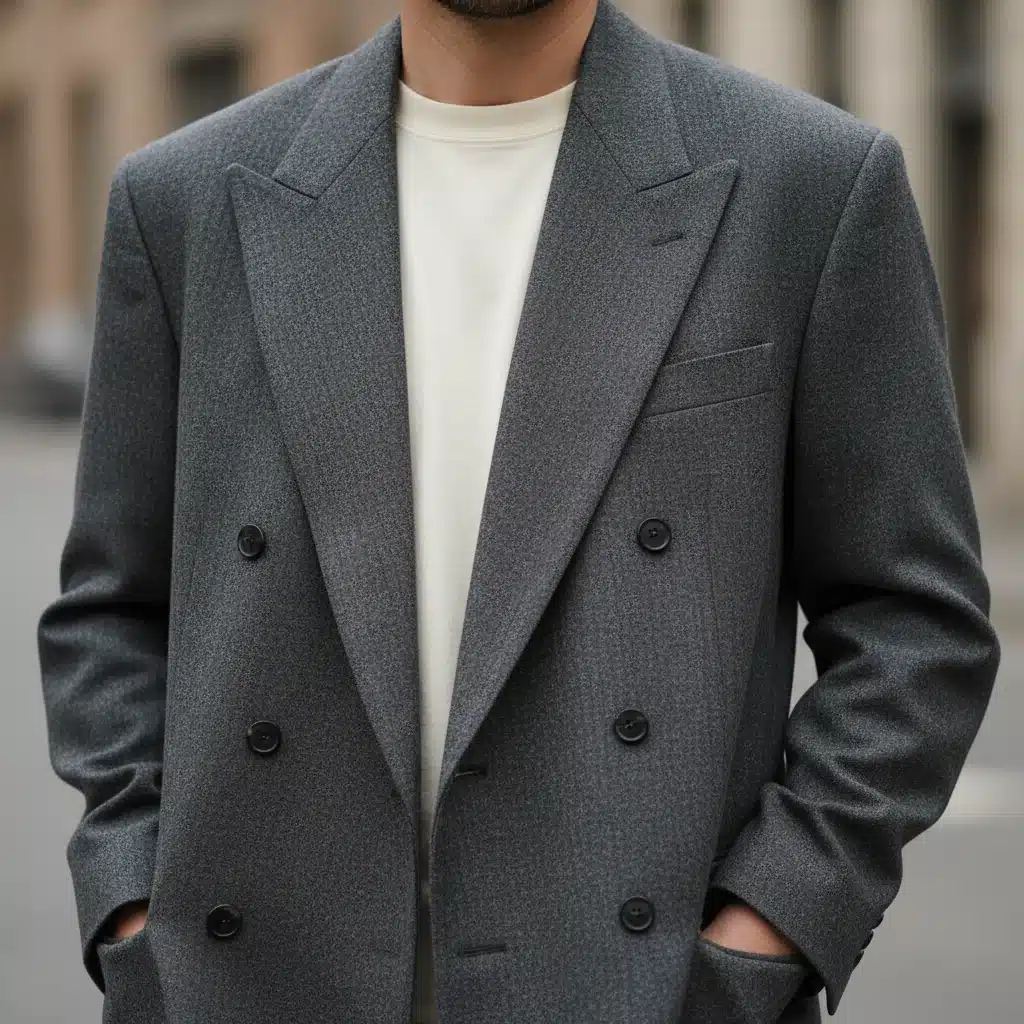 Detailed view of tailored oversized gender-neutral blazer
